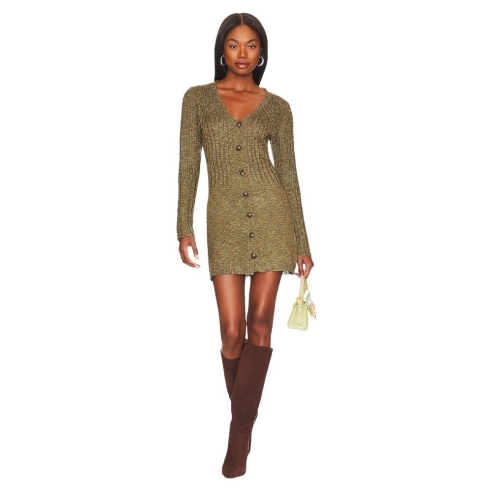 NWT Superdown Olivia Cardigan Dress in Olive Multi superdown